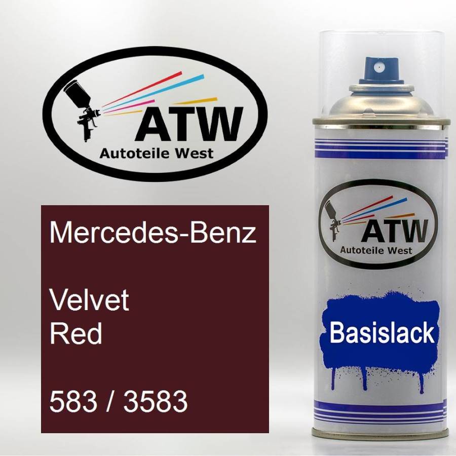 Mercedes-Benz, Velvet Red, 583 / 3583: 400ml Sprühdose, von ATW Autoteile West.